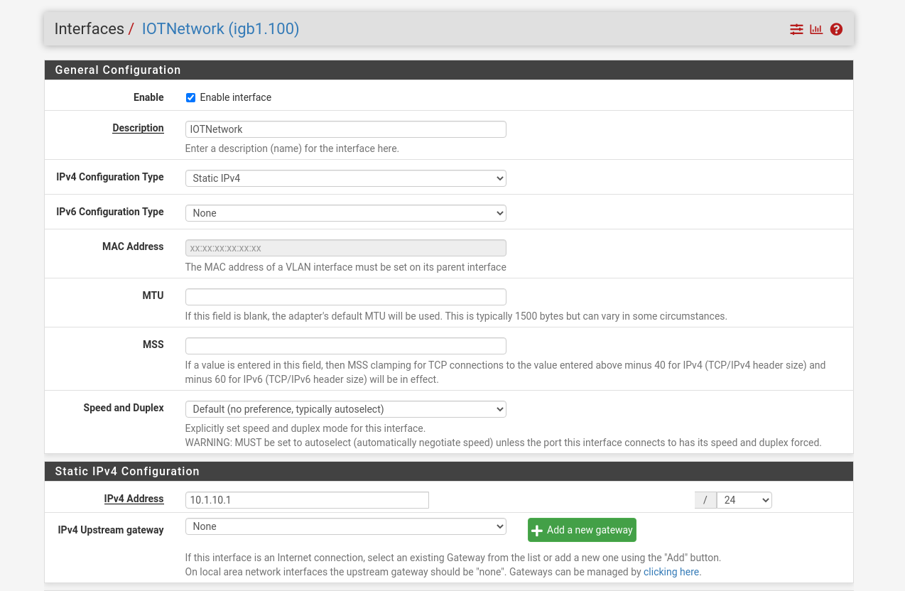 Interface Configuration