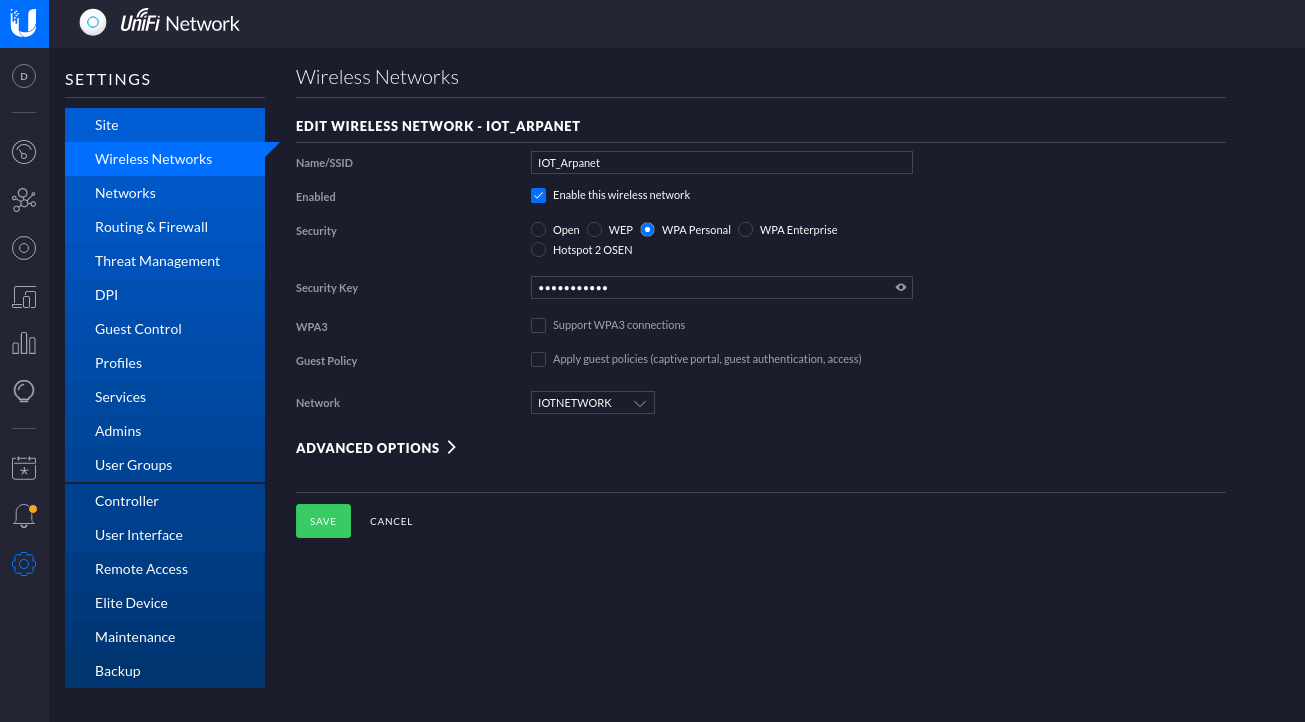 Wireless Network Netup Created