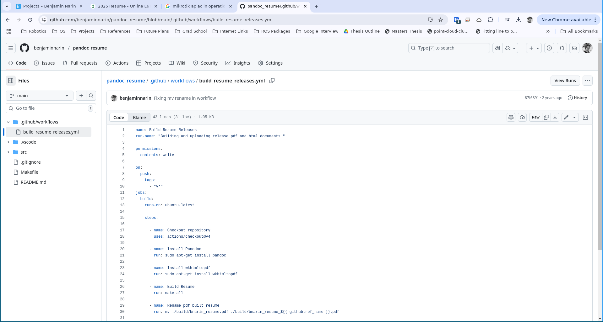 Resume Automation With Github Automation
