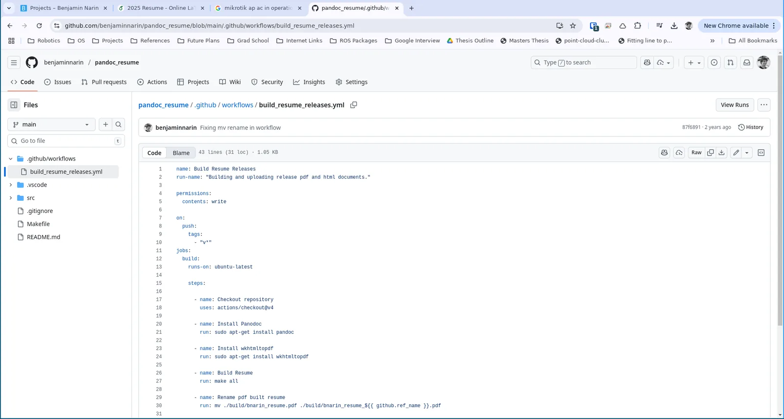 Resume Automation With GitHub Actions